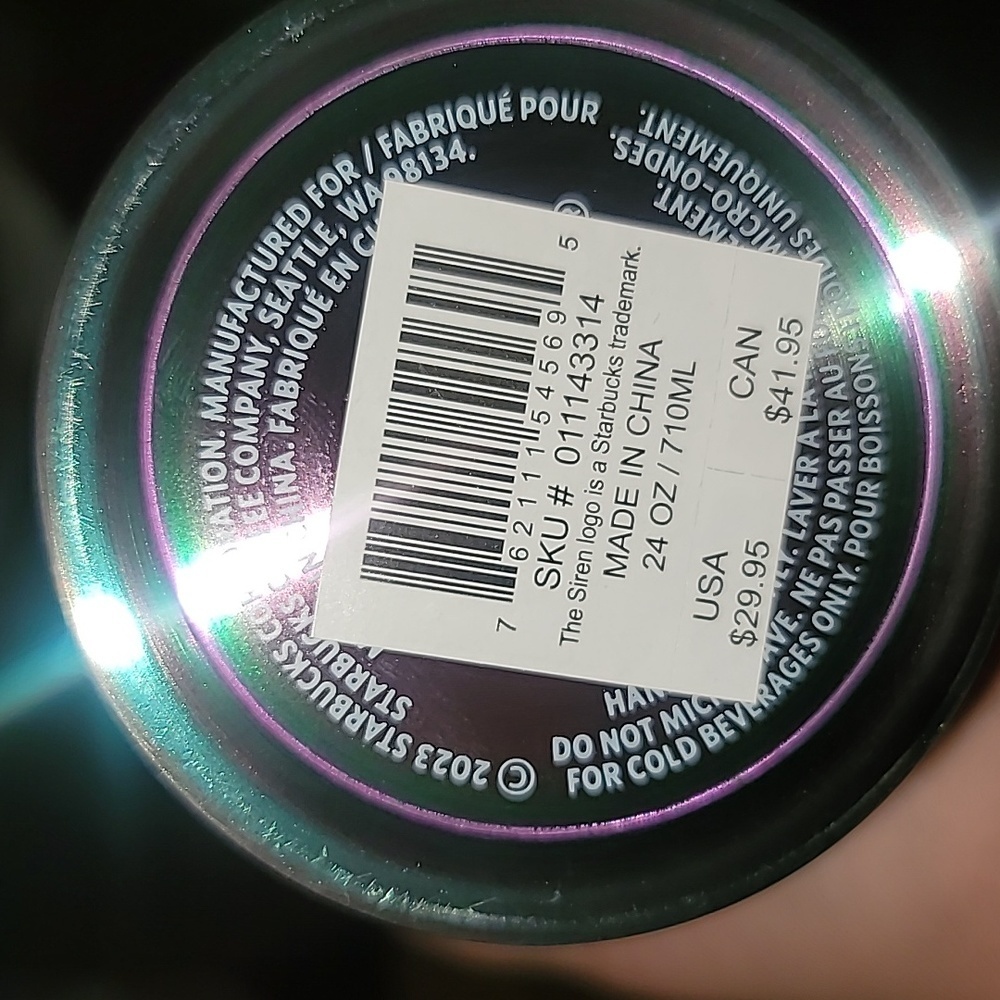 Starbucks Fluorescent Rainbow Metal Venti Tumbler Cup - Picture 9 of 9
